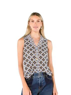 CABI Two Timing Floral Sleeveless Top - Size Medium